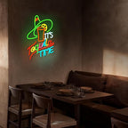It's Tequila Time Neon Sign Tequila Time Neon Sign for Wall Decor Mexican Tequila USB Dimmable LED Neon Lights for Beer Bar Kitchen Restaurant Home Pub Party Man Cave Club Shops Hotel Store Business Gift
