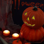 LED Pumpkin Lights with Remote and Timer, Battery Operated Bright Flickering Flameless Candles for Pumpkin Decor, Jack-O-Lantern Halloween Party Decorations,Orange Color, 2 Pack