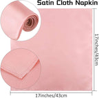 ANECO 12 Pieces Satin Napkins Soft Dinner Napkins Square Table Napkins 17 x 17 Inches for Restaurant Weddings Party Dinner Decoration (Rose Gold)