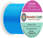 Mandala Crafts 13 Gauge Anodized Aluminum Craft Wire for Jewelry Making - 60 FT Colored Flexible Bondi Blue Wire - Bendable for Bonsai Armature Crafting Sculpting