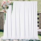 Sugargirl 10x10FT White Backdrop Curtains Polyester Photo Backdrop Drapes Curtains 2 Panels with Rod Pockets for Party Birthday Wedding Photography Home Decoration