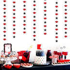 Red-Black Graduation-2025 Class Party-Decorations Garland - Congrats Grad Hat Star Banner Streamers,Senior High School Night College Congratulations Decor Supplies Ouruola