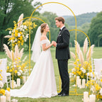 MODFUNS Metal Arch Backdrop Stand and Cover Set 4&5&6ft Beige Wedding Arch Covers Gold Arched Cover Set of 3 Chiara Arches Backdrop Cover for Wedding Ceremony Party Banquet Decoration