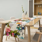 Hummingbird Table Runner,Vintage Floral Country Style Table Cloth Home Kitchen Restaurant Party Decoration 13x108 Inch