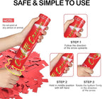 6 Pack Red Confetti Cannon, Party Poppers,12 Inch Confetti Poppers Shooters for Birthdays, Christmas，Graduation Celebration,Weddings, New Year's Eve and Any Celebrations