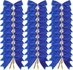 50pcs 3-1/2 Inch Blue Satin Ribbon Bows with Twist Tie Bows for Christmas Tree Decoration Gift Packing&Wrapping(Blue)