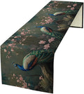 Peacock Table Runner,Vintage Aesthetic Peacock Birds Table Runner for Home Kitchen Dining Party Indoor Outdoor Decoration 13x36 Inch