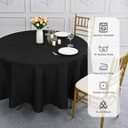 6 Pack Round Tablecloths - 90 Inch, Black Polyester Table Cover for Round Table, Stain and Wrinkle Resistant Washable Fabric Tablecloth, Polyester Tablecloth for Wedding Banquet Parties