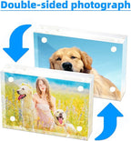Small Acrylic Picture Frame 2.5x3.5 Clear Double Sided Magnetic Photo Frames Acrylic Business Card Frame for Office School Home Decoration 20mm Thick