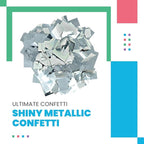 Ultimate Confetti, Rectangular Silver Mylar Shiny Foil Metallic Confetti for Cannon and Launcher use - Mother’s Day Confetti for Wedding, Parties, Gender Reveal and Live Events - 1 lb, 16 oz