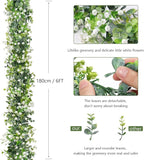SOMYTING Artificial Eucalyptus Garland 4 Packs 6Ft Faux Eucalyptus Garlands Eucalyptus Leaves Table Greenery Garland Wreath Vines Artificial Vine Plants for Wedding Backdrop Arch Table Party Decor