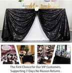 ShinyBeauty Sequin Tablecloth Black 72''x72'' Square Black Glitter Table Cover for Parties Wedding Event Decor Sparkley Tablecloth Kitchen Linen