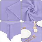12 Pack 60 x 102 Inch Rectangle Tablecloth Lavender Polyester Tablecloth for 6 Feet Rectangle Tables,Washable Fabric Table Cloth for Wedding Dining Table Buffet Parties Camping
