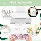 JAGERGREEN 50 Pack Vellum Jackets for 5x7 Invitations Pre-Folded, 115 GSM Translucent Printable Vellum Paper 5x7, Vellum Wraps for Wedding Invitations Sleeves, Birthday Greeting Cards, DIY Crafts