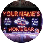 ADVPRO Personalized Your Name Custom Home Bar Beer Established Year Dual Color LED Neon Sign White & Orange 12 x 8.5 Inches st6s32-p1-tm-wo