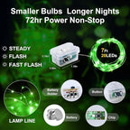 Aogist 24 Pack Fairy Lights 3 Modes 7ft 20 LED Waterproof,Battery Operated Silver Wire Firefly Starry Moon Mini String Lights for Mason Jars Christmas DIY Crafts Wedding Party Bedroom,Green