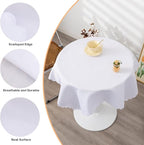 Square White Tablecloth 43 x 43 Inch Polyester Fabric Washable Table Cloth Decorative Wrinkle Resistant Solid Color Table Cover for Kitchen Dinning Party Wedding Camping