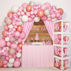DWCN 10x7 FT Pink Backdrop Curtains for Parties, Photography Backdrop Drapes with Rod Pockets for Wedding Decorations Stage Birthday Family Gatherings, 2 Panels 5ft x 7ft