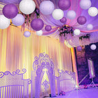 Paper Lanterns Decorative, Round Hanging Paper Lanterns Decorations for Bachelorette Engagement Birthday Party Decorations Purple/Lavender/White 15pcs