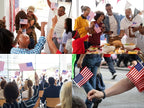 100pcs Small American Flags on Stick, Handheld 8 x 12 Inchs Mini American Flags with Kid-Safe Golden Spear Top, US Flags for 4th of July Decorations Outdoor, Independence Day Decorations
