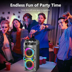 Portable Bluetooth Speaker 100W Big Powerful Wireless Boombox TWS Pairing Loud Stereo Sound Deep Bass Large Party Speakers with Subwoofer LED Lights for Outdoor Home Camping