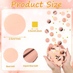 MARFOREVER Round Tissue Paper Confetti, Rose Gold Table Confetti Dots Decorations Birthday Party Scatter Table Sprinkles Hearts for Balloons Wedding Baby Shower Festival Supplies(1 inch)
