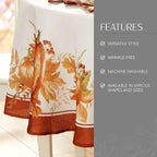 Elrene Home Fashions Autumn Pumpkin Grove Wrinkle Resistant Tablecloth, 70" Round, Multi Color