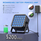 Rechargeable Par Can Lights, 72W RGB 5200mAh Uplights Battery Powered Stage Light, Wireless DJ Lights Sound Activated with Remote & DMX Control for Festivals, Weddings, Bars, Churches, DJ (16 Packs)