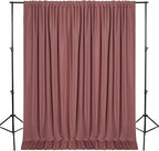 DWCN 10x8 FT Dusty Rose Backdrop Curtains for Parties, Photography Backdrop Drapes with Rod Pockets for Wedding Decorations Stage Birthday Family Gatherings, 2 Panels 5ft x 8ft