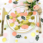 300PC Sage Green Gold Pink Round Dots Confetti for Girl Baby Shower Decorations Greenery Eucalyptus Scatter Birthday Decorations for Women Bridal Shower Wedding Confetti Party Decor Supplies