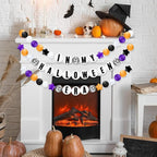 Giant Friendship Bracelet Garland Kit, DIY Birthday Banner with Letters Ball Jumbo Customizable Friendship Bracelet Decor for Halloween Christmas Wedding Party(Black, Orange, Purple)