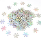 200PC Iridescent Snowflakes Confetti for Winter Wonderland Party Decorations Snowflake Table Scatter for Christmas Baby Shower Wedding Birthday Party Decor