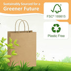 BagDream 50Pcs Gift Bags 8x4.25x10.5 Kraft Paper Gift Bags with Handles Bulk, for Shopping, Retail, Merchandise, Party Favor, Wedding, Birthday Brown Paper Sacks