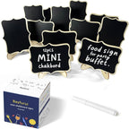 12pcs Mini Chalkboard Signs with Stand,Food Labels for Party Buffet, Food Tag/Name Card for Wedding Table, Name Tag Drink Labels Taco/Candy Bar/Bake Sale Food Sign, Catering Supplies Buffet Display