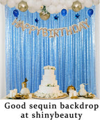 ShinyBeauty Sequin Curtains 2 Panels Baby Blue 4x10ft Shimmer Sequin Backdrop Curtain Sparkly Photography Background Drapes for Parties Wedding Bridal Showers Baby Blue Sequin Backdrop Curtain