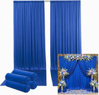 20ftx12ft Wrinkle Free Royal Blue Backdrop Curtain, 4 Panels 12FT Height Royal Blue Wedding Backdrop Drapes, Silky Polyester Back Drop Cloth for Birthday Photography Background Party Backdrop Draping