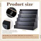 5 Tier Greeting Card Display Stand Black Bamboo and Acrylic Sticker Display Stand Trading Card Holder Retail Photos Shelf for Vendors Craft Collection & Show