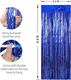 Crosize 8 Pack 3.3 x 9.9 ft Dark Blue Foil Fringe Curtains Party Decorations, Dark Blue Tinsel Curtain Backdrop for Parties, Door Streamers, Glitter Streamer Backdrop for Birthday Decoration