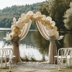 Wokceer Nude 6 Panels 28.7" x 20FT Sheer Fabric Drapes Backdrop Arch Draping Fabric for Wedding Ceremony Birthday Party Bridal Shower Decoration