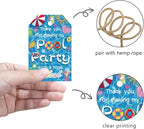 50pcs Pool Party Thank You Tags, Summer Beach Themed Gift Tags for Baby Shower and Birthday Party Favors Decoration (Pool)