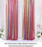 ShinyBeauty 4Pcs 2FTx8FT Rainbow Sequin Backdrop Curtains - Sparkly Photo Background for Parties, Weddings, Baby Showers, and Events - Durable and No-Drop Sequins Photograpahy Backdrops