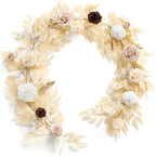 Ling's moment 5FT Artificial Flower Garland Fake Rose Eucalyptus Garland Arch Flowers Vine for Wedding Party Backdrop Home Table Centerpieces Decorations