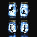 VOOKRY 6 Pack Solar Mason Jar Lights, 30 LED Mason Jar Lids Waterproof Firefly Fairy String Lights with 6 Hangers(No Jars), for Outdoor Patio Garden Yard Lawn Party Wedding Decoration - Cool White