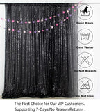 ShinyBeauty Black Sequin Backdrop - 8x10FT Photo Booth Background Fabric for Wedding, Birthday Party