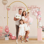 Snughome Arch Backdrop Stand, Set of 2 Metal Arch Stand (7.2FT+6FT), Gold Wedding Arch Frame for Party, Baby Shower, Holiday, Ideal for Balloon Flower