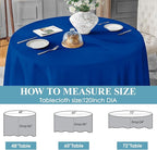 VidaFete Tablecloth 10 Pack 120inch Round Table Cloth Polyester, Stain Wrinkle Resistant Polyester Dining Table Cover for Kitchen Dinning Party Wedding Round Tabletop Buffet Decoration(Royal Blue)