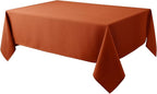 Biscaynebay Fall Tablecloth Textured Fabric 70x108 Inch Rectangular, Rust Thanksgiving Autumn Harvest Water Resistant Fabric Tablecloths for Kitchen, Dining, Wedding, Parties Machine Washable