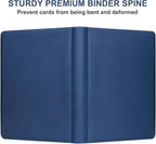 GEAoffice 16 Pockets Card Binder for 1000+ Cards, Premium Sturdy Card Holder Album, PU Cover Collection Binder for MTG, TCG, Game & Sports Cards, Navy Blue