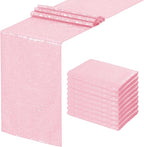 Pink Table Runner 10 Packs 12x72 Inches Sequin Glitter Table Runners for Party Bridal Baby Shower Event Party Wedding Table Decor