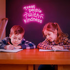 Treat People with Kindness Neon Sign,Pink Led Neon Signs for Wall Decor,Dimmable Inspiring Letter Neon Lights USB Be Kind Light Up Signs for Bedroom Classroom Kids Room,Gift for Boys Girls